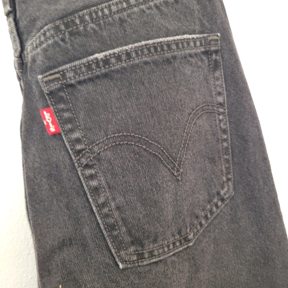 NWT Levi's Ribcage Straight Ankle Jeans, Distressed, Skewed Black, Size 29x27 - Picture 10 of 16
